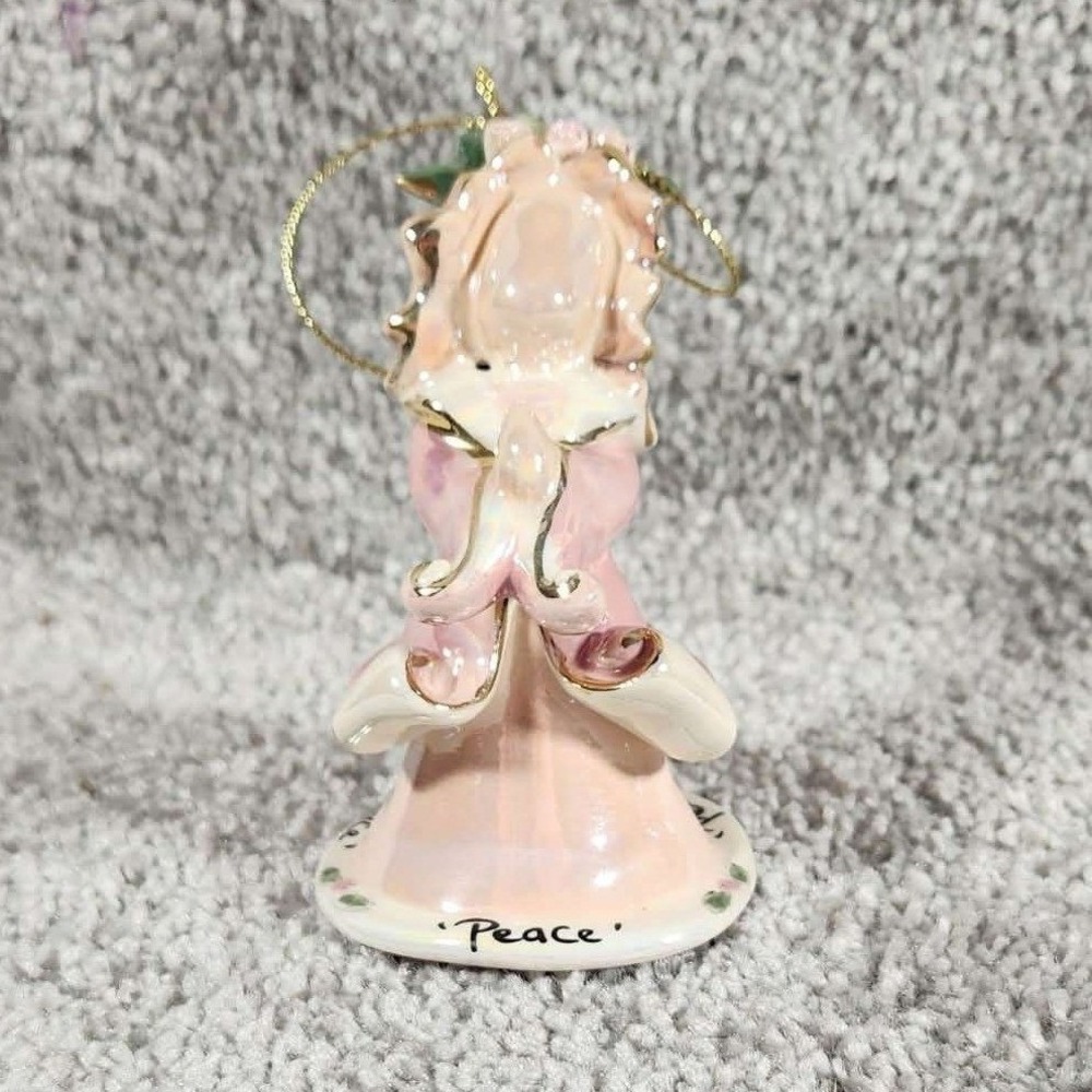 Blue Sky Heather Goldminc Peace Angel Ornament Pink‎ Iridescent 2001 Holiday
